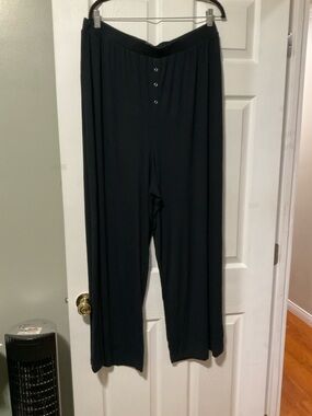 Anthropologie Black Wide-Leg Lounge Pants